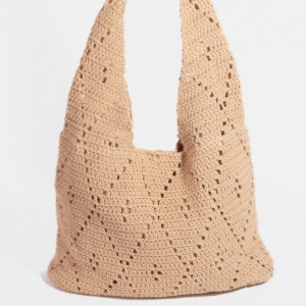 Diamond Crochet Knit Hobo Bag